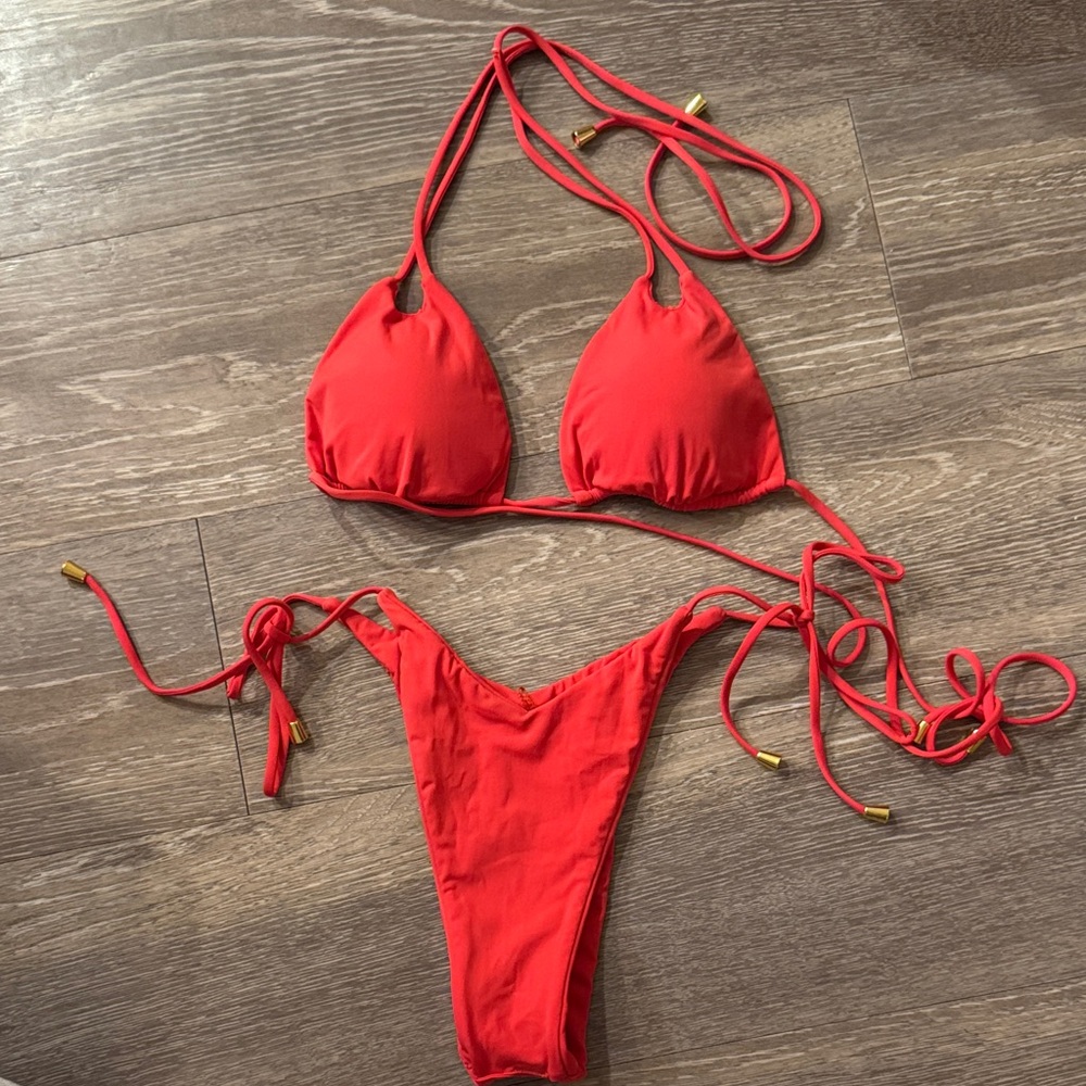 Gigi C coral bikini